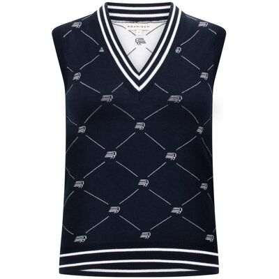 Rohnisch - R Logo Vest R Check Navy - S - Pull - Publicité Rohnisch - R Logo Vest R Check Navy - S - Pull - Publicité