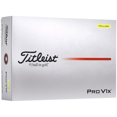 Balltes de golf Titleist Pro V1x Jaunes - Trajectoire élevée & Spin - Publicité Balltes de golf Titleist Pro V1x Jaunes - Trajectoire élevée & Spin - Publicité