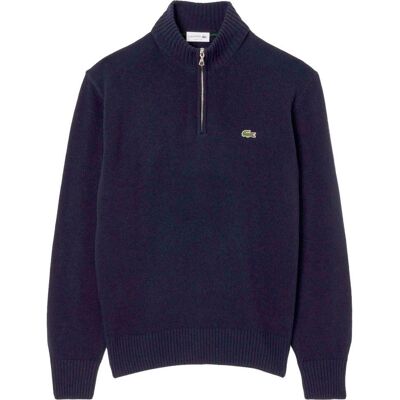 Lacoste - Classic Wool 1/4 Zip Marine - 4 - Pull - Publicité Lacoste - Classic Wool 1/4 Zip Marine - 4 - Pull - Publicité