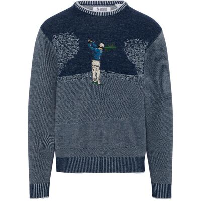 Original Penguin - Golf Tournament Jacquard Black Iris - M - Pull - Publicité Original Penguin - Golf Tournament Jacquard Black Iris - M - Pull - Publicité