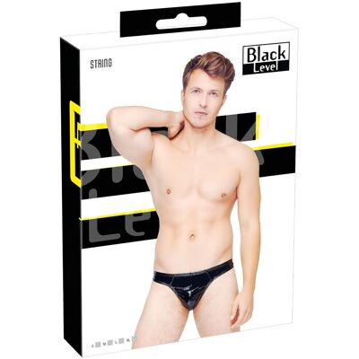 Black Level - string homme classique - effet laqué noir - L - Publicité Black Level - string homme classique - effet laqué noir - L - Publicité