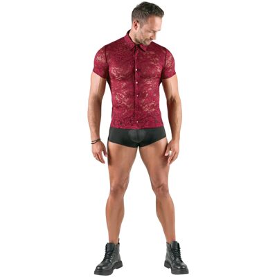 Svenjoyment - chemise homme en dentelle fleurie (rouge) - XL - Publicité Svenjoyment - chemise homme en dentelle fleurie (rouge) - XL - Publicité