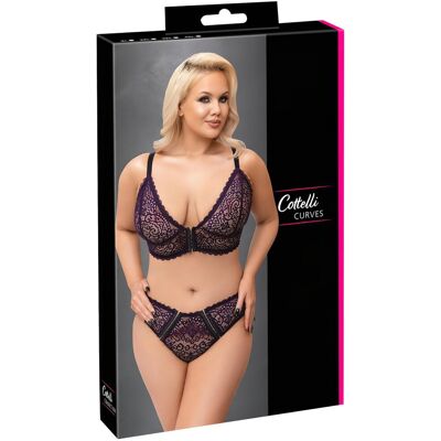 Cottelli Plus - Ensemble soutien-gorge transparent motifs (violet) - Publicité Cottelli Plus - Ensemble soutien-gorge transparent motifs (violet) - Publicité