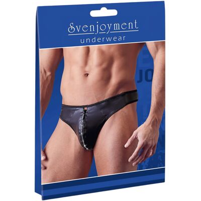 Svenjoyment - string homme zippé strass - effet brillant - noir - 2XL - Publicité Svenjoyment - string homme zippé strass - effet brillant - noir - 2XL - Publicité
