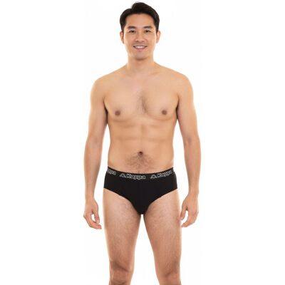 Kappa slip pour homme avec sous-vêtement en coton stretch avec ceinture logo 711167 noir M - Publicité Kappa slip pour homme avec sous-vêtement en coton stretch avec ceinture logo 711167 noir M - Publicité