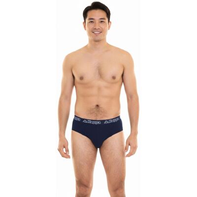 Kappa slip pour homme avec sous-vêtement en coton stretch avec ceinture logo 711167 bleu foncé M - Publicité Kappa slip pour homme avec sous-vêtement en coton stretch avec ceinture logo 711167 bleu foncé M - Publicité