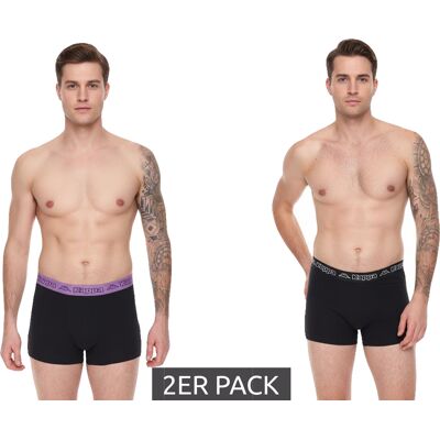 Lot de 2 boxers Kappa pour hommes avec lettrage de la marque et logo caleçon 351K1JW ADM noir/violet L - Publicité Lot de 2 boxers Kappa pour hommes avec lettrage de la marque et logo caleçon 351K1JW ADM noir/violet L - Publicité