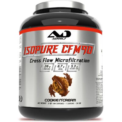 Isopure Cfm 90 (2kg) - Cookie & Cream - Addict Sport Nutrition - 2 Kg - Publicité Isopure Cfm 90 (2kg) - Cookie & Cream - Addict Sport Nutrition - 2 Kg - Publicité