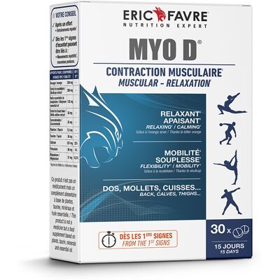 Myo D - Décontraction Musculaire (30 Gélules) - Eric Favre - Publicité Myo D - Décontraction Musculaire (30 Gélules) - Eric Favre - Publicité