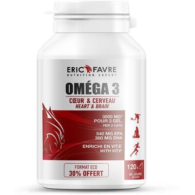 Omega 3 - Coeur Et Cerveau (120 Gélules) - Eric Favre - Publicité Omega 3 - Coeur Et Cerveau (120 Gélules) - Eric Favre - Publicité