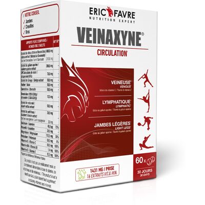 Veinaxyne, Circulation Veineuse Et Lymphatique (60 Gélules) - Eric Favre - Publicité Veinaxyne, Circulation Veineuse Et Lymphatique (60 Gélules) - Eric Favre - Publicité