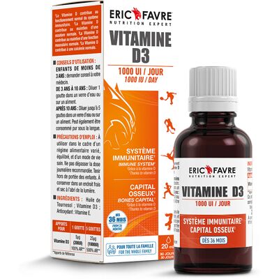 Vitamine D3 (20ml) - Eric Favre - 20 Ml - Publicité Vitamine D3 (20ml) - Eric Favre - 20 Ml - Publicité