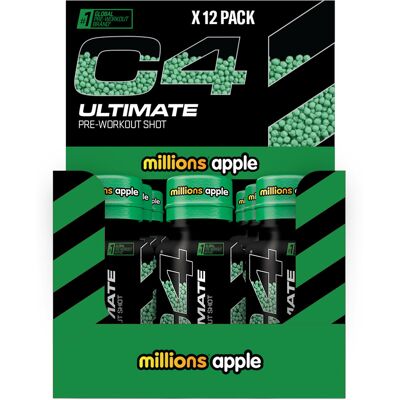 C4 Ultimate Shots (x12) - Millions Apple - Cellucor - 1 Kg - Publicité C4 Ultimate Shots (x12) - Millions Apple - Cellucor - 1 Kg - Publicité