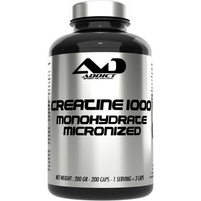 Creatine 1000 (200 Gélules) - Addict Sport Nutrition - Publicité Creatine 1000 (200 Gélules) - Addict Sport Nutrition - Publicité