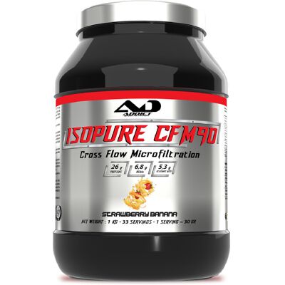 Isopure Cfm 90 (1kg) - Strawberry Banana - Addict Sport Nutrition - 1 Kg - Publicité Isopure Cfm 90 (1kg) - Strawberry Banana - Addict Sport Nutrition - 1 Kg - Publicité
