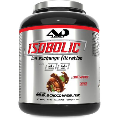 Isobolic (1.8 Kg) - Double Chocolate Hazelnut - Addict Sport Nutrition - Publicité Isobolic (1.8 Kg) - Double Chocolate Hazelnut - Addict Sport Nutrition - Publicité
