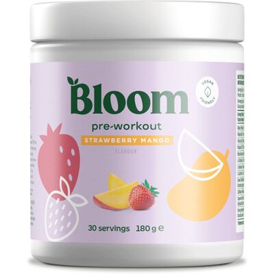 Pre-workout (180g) - Strawberry Mango - Bloom - Item - Publicité Pre-workout (180g) - Strawberry Mango - Bloom - Item - Publicité