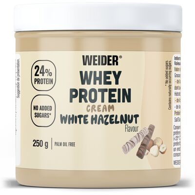 WEIDER - Whey Protein Cream - Chocolat Blanc et Noisette - 250g - Pâte protéinée - Publicité WEIDER - Whey Protein Cream - Chocolat Blanc et Noisette - 250g - Pâte protéinée - Publicité