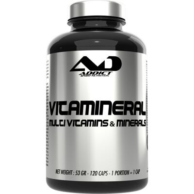 Vitamineral (120 Gélules) - Addict Sport Nutrition - Publicité Vitamineral (120 Gélules) - Addict Sport Nutrition - Publicité