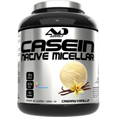 Caséine Micellaire Native (2kg) - Crème Vanille - Addict Sport Nutrition - 2000 G - Publicité Caséine Micellaire Native (2kg) - Crème Vanille - Addict Sport Nutrition - 2000 G - Publicité