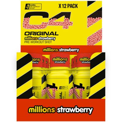 C4 Original Shots (x12) - Fraise - Cellucor - 800 G - Publicité C4 Original Shots (x12) - Fraise - Cellucor - 800 G - Publicité