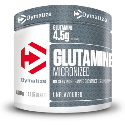 Glutamine Micronized (400 G) - Saveur Neutre - Dymatize - Publicité Glutamine Micronized (400 G) - Saveur Neutre - Dymatize - Publicité