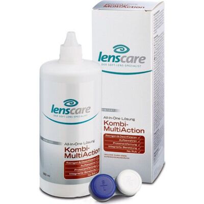 Solution multi-actions Lenscare Kombi 380 ml Bouteilles - Publicité Solution multi-actions Lenscare Kombi 380 ml Bouteilles - Publicité