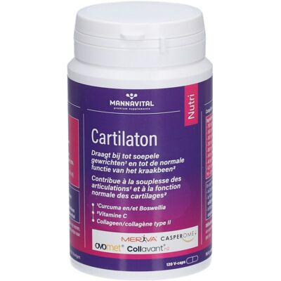 Mannavital Cartilaton 120 Capsules Végétariennes - Complément alimentaire - Publicité Mannavital Cartilaton 120 Capsules Végétariennes - Complément alimentaire - Publicité