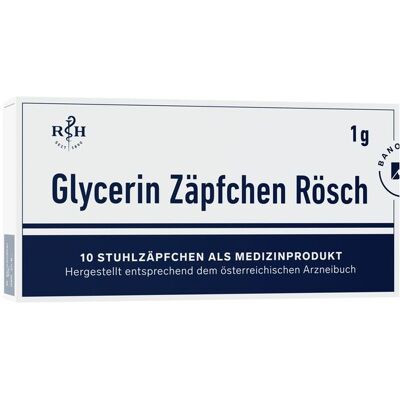 Rösch - Glycerin Zäpfchen Rösch 1 g - 1 g - suppositoires à la glycérine - Publicité Rösch - Glycerin Zäpfchen Rösch 1 g - 1 g - suppositoires à la glycérine - Publicité