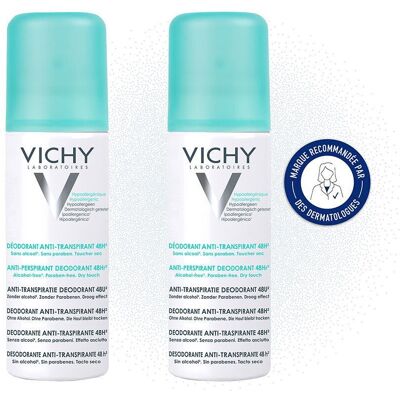 Vichy Déodorant Anti-Transpirant 48H Spray 2X125 ML - Publicité Vichy Déodorant Anti-Transpirant 48H Spray 2X125 ML - Publicité