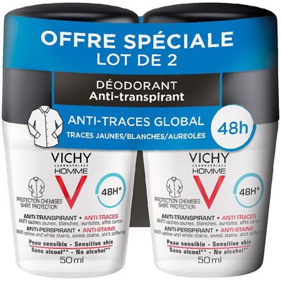 Vichy Homme Antiperspirant - 2x50ml - Publicité Vichy Homme Antiperspirant - 2x50ml - Publicité