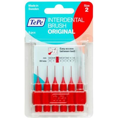 TePe® Original Brossettes interdentaires 0,5 mm Rouge 6 pc(s) Brosse(S) À Dents - Publicité TePe® Original Brossettes interdentaires 0,5 mm Rouge 6 pc(s) Brosse(S) À Dents - Publicité