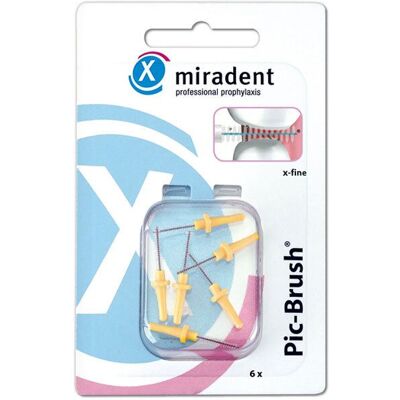 Hager Pharma GmbH MIRADENT Modèle PIC-Brush x-fine Jaune - Brossette interdentaire - Publicité Hager Pharma GmbH MIRADENT Modèle PIC-Brush x-fine Jaune - Brossette interdentaire - Publicité