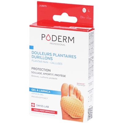 Poderm Coussinets gel à l’arnica douleurs plantaires et durillons 2 pc(s) Bandage(S) - Publicité Poderm Coussinets gel à l’arnica douleurs plantaires et durillons 2 pc(s) Bandage(S) - Publicité
