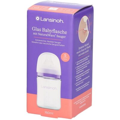 Biberon en verre Lansinoh Wide-Neck Taille M 160ml - Publicité Biberon en verre Lansinoh Wide-Neck Taille M 160ml - Publicité