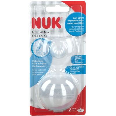 NUK Cônes d'allaitement - Taille L - Bouclier d'allaitement pour mamelons sensibles - Publicité NUK Cônes d'allaitement - Taille L - Bouclier d'allaitement pour mamelons sensibles - Publicité