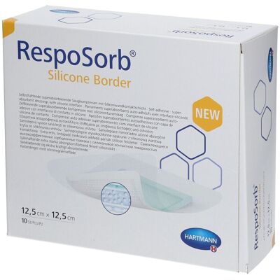 Hartmann Resposorb Silicone Border 12,5x12,5cm 10 pc(s) Compresses - Publicité Hartmann Resposorb Silicone Border 12,5x12,5cm 10 pc(s) Compresses - Publicité