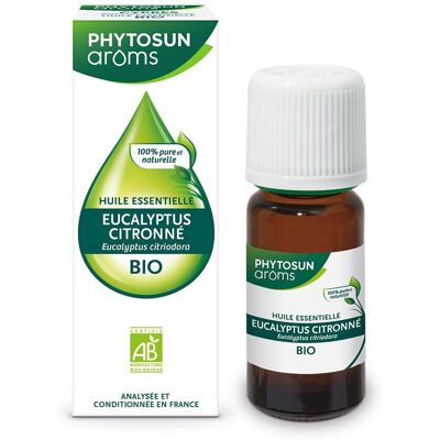 Phytosun Arôms PHYTOSUN AROMS - Huile Essentielle d'Eucalyptus Citronné Bio - HEBBD - 100% Pure & Naturelle - 100% Bio - Analysée & Conditionnée en France - 10 ml -10%* avec le code : AP1026 10 ml Goutte(S) Orale(S) - Publicité Phytosun Arôms PHYTOSUN AROMS - Huile Essentielle d'Eucalyptus Citronné Bio - HEBBD - 100% Pure & Naturelle - 100% Bio - Analysée & Conditionnée en France - 10 ml -10%* avec le code : AP1026 10 ml Goutte(S) Orale(S) - Publicité