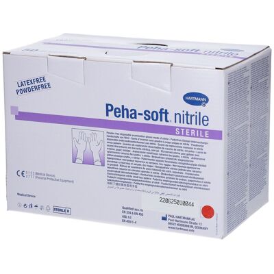 Hartmann Peha-soft® nitrile Gants d'examen sans latex stériles Taille L 8 - 9 100 pc(s) Gant(S) - Publicité Hartmann Peha-soft® nitrile Gants d'examen sans latex stériles Taille L 8 - 9 100 pc(s) Gant(S) - Publicité