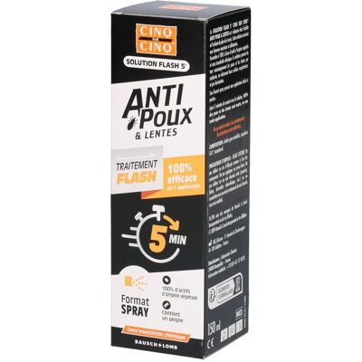 Cinq Sur Cinq Anti-Poux & Lentes Traitement Flash 150 ml Lotion(S) - Publicité Cinq Sur Cinq Anti-Poux & Lentes Traitement Flash 150 ml Lotion(S) - Publicité