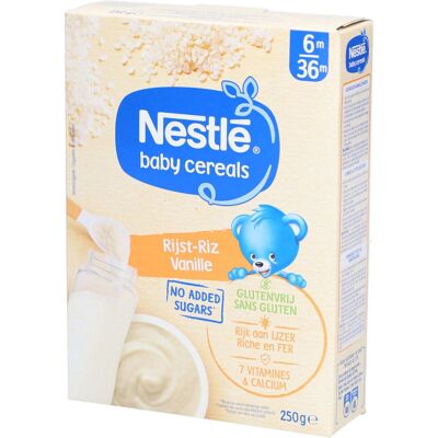 Nestlé Nestle Baby Cereals® Riz-Vanille 250 g Purée - Publicité Nestlé Nestle Baby Cereals® Riz-Vanille 250 g Purée - Publicité