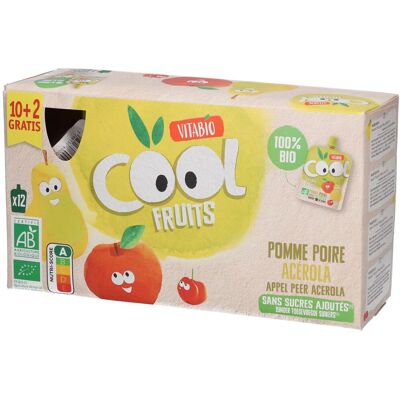 Vitabio Cool Fruits Pomme - Poire Bio 12x90 g Aliment - Publicité Vitabio Cool Fruits Pomme - Poire Bio 12x90 g Aliment - Publicité