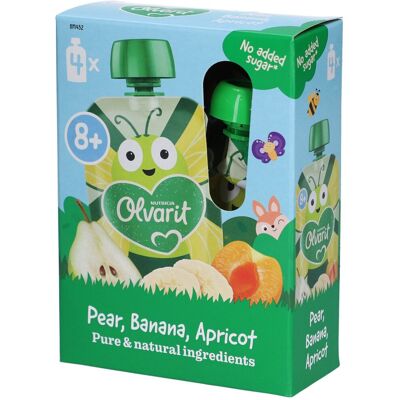 Olvarit Gourde Fruits Bébé Dès 8 Mois Abricot Poire Banane 4x100 g Poudre - Publicité Olvarit Gourde Fruits Bébé Dès 8 Mois Abricot Poire Banane 4x100 g Poudre - Publicité