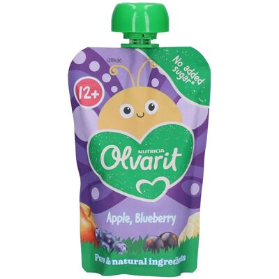 Olvarit Gourde Fruits Bébé Dès 12 Mois Pomme Banane Cassis Myrtille 100 g Aliment - Publicité Olvarit Gourde Fruits Bébé Dès 12 Mois Pomme Banane Cassis Myrtille 100 g Aliment - Publicité