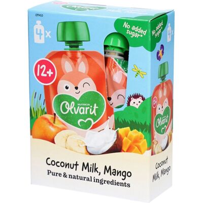 Olvarit Gourde Fruits Bébé Dès 12 Mois Smoothie Mangue Coco 4x100 g Aliment - Publicité Olvarit Gourde Fruits Bébé Dès 12 Mois Smoothie Mangue Coco 4x100 g Aliment - Publicité