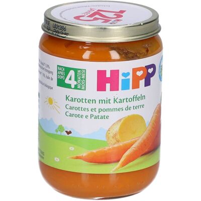 HiPP – Purée bio carottes pommes de terre dès 4 mois 190 g Purée - Publicité HiPP – Purée bio carottes pommes de terre dès 4 mois 190 g Purée - Publicité
