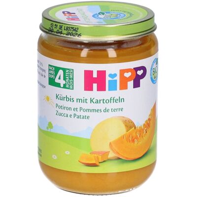 HiPP – Purée bio potiron pommes de terre dès 4 mois 190 g Purée - Publicité HiPP – Purée bio potiron pommes de terre dès 4 mois 190 g Purée - Publicité