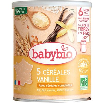 Babybio Céréales vanille bio dès 6 mois 220 g Poudre - Publicité Babybio Céréales vanille bio dès 6 mois 220 g Poudre - Publicité