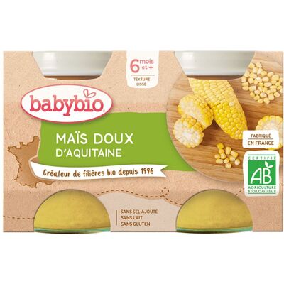Babybio Aliments Bio Maïs Doux - 2 Petits Pots 130g - Publicité Babybio Aliments Bio Maïs Doux - 2 Petits Pots 130g - Publicité