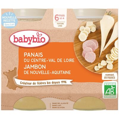 Babybio Repas Bio Panais Jambon Gruyère - 200g, 2 unités - Publicité Babybio Repas Bio Panais Jambon Gruyère - 200g, 2 unités - Publicité